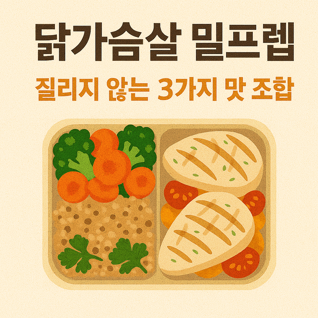 닭가슴살 밀프렙, 질리지 않는 3가지 맛 조합