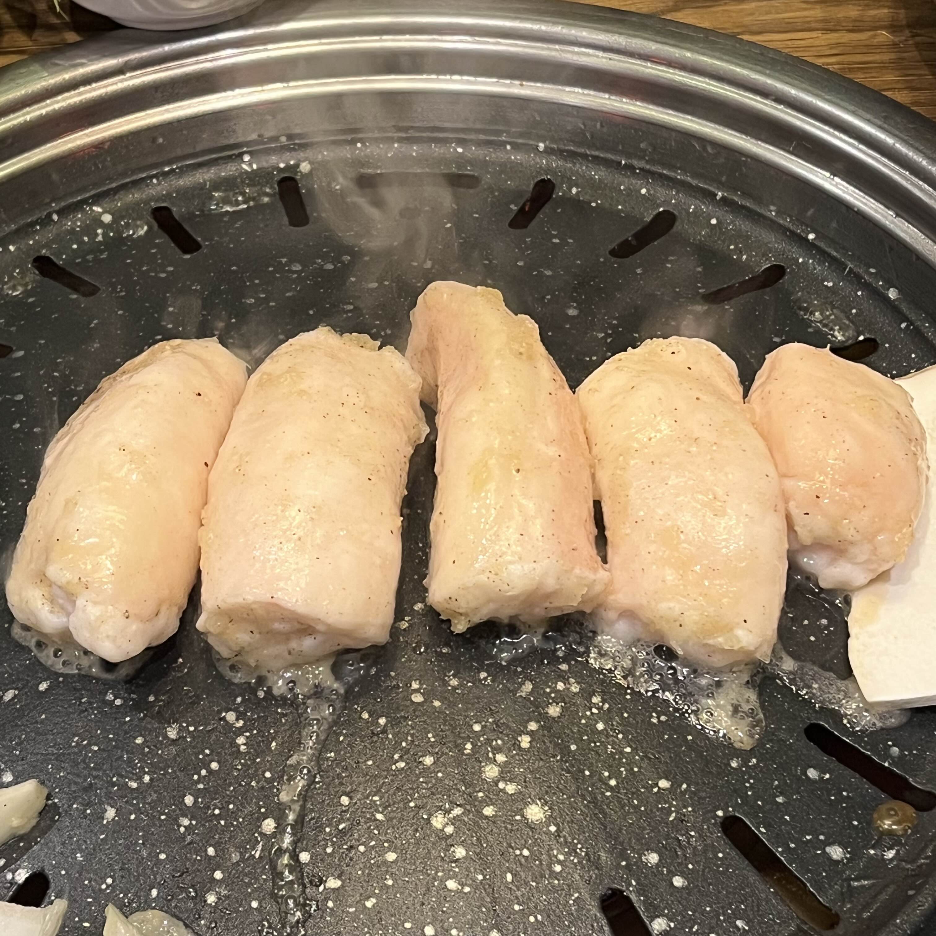 대창 500g 추가해서 구워지는 사진