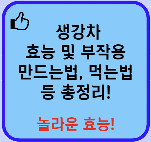 생강차 효능 부작용 끓이는 방법 먹는법 등 총정리