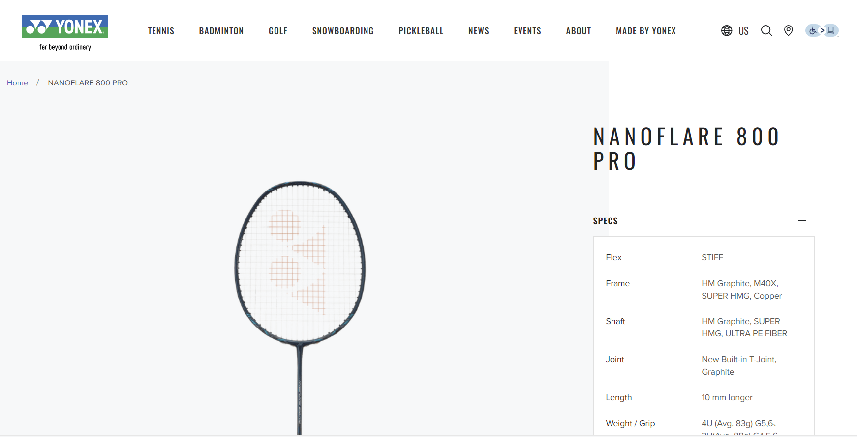 Yonex Nanoflare 800
