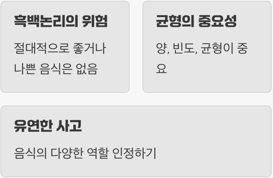 '좋은 음식' vs '나쁜 음식'이라는 착각