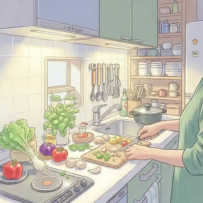 주방에서 요리하기