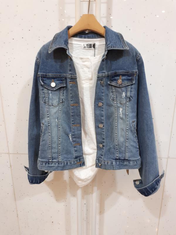 스판 슬림핏 여성 청자켓