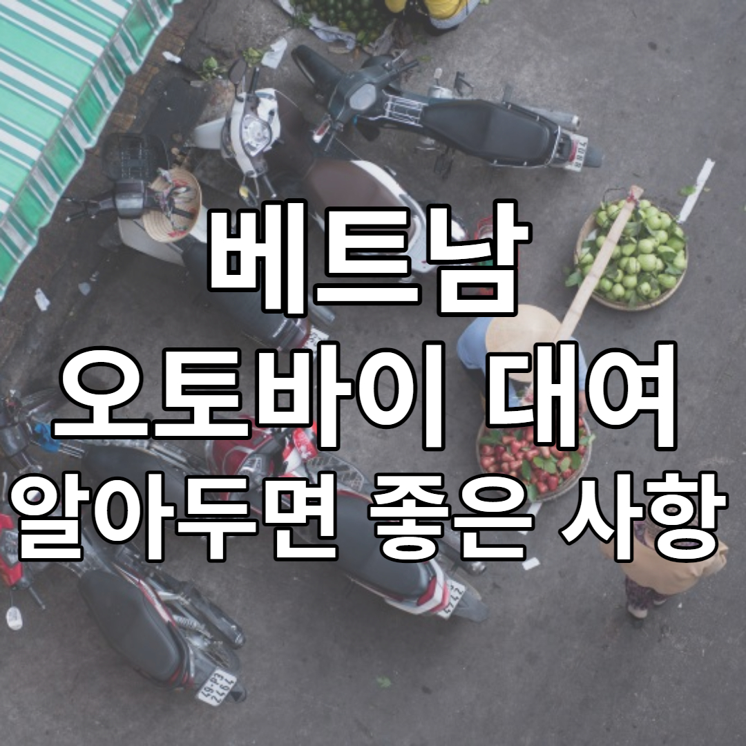 베트남 오토바이 대여 알아두면 좋은 사항