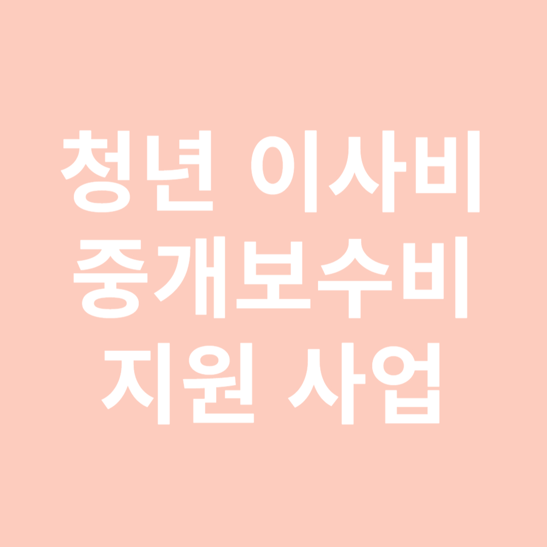 청년 중개보수 및 이사비 지원사업