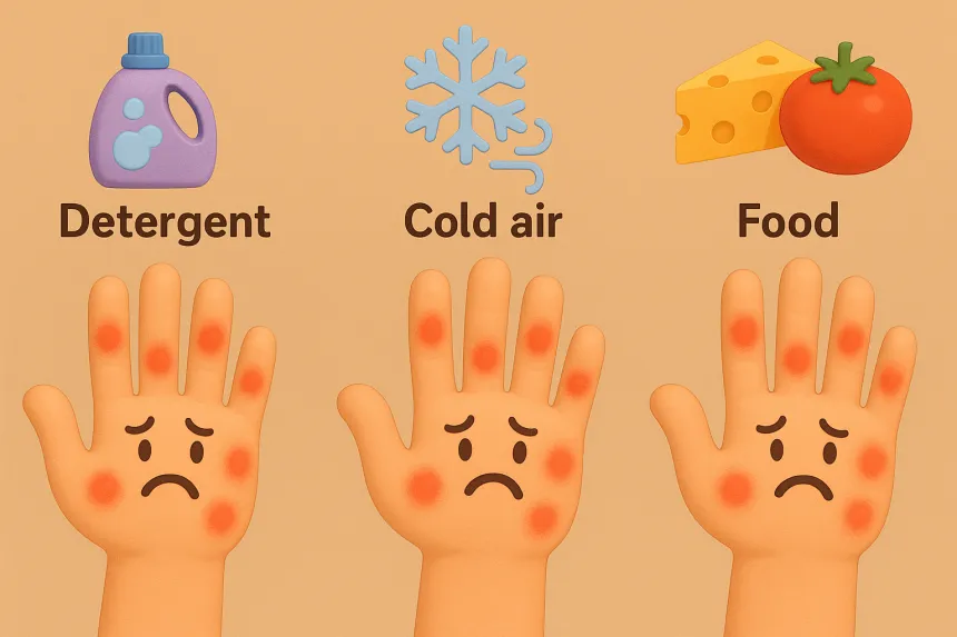 손가락 두드러기