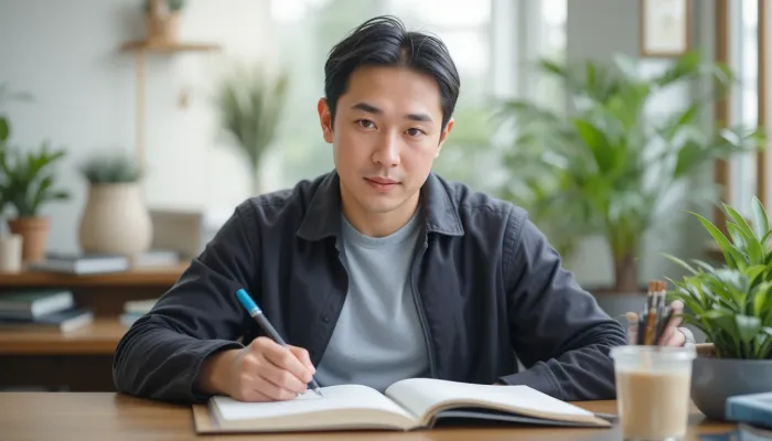 비타민B12 효능 후 변화 기록하는 모습