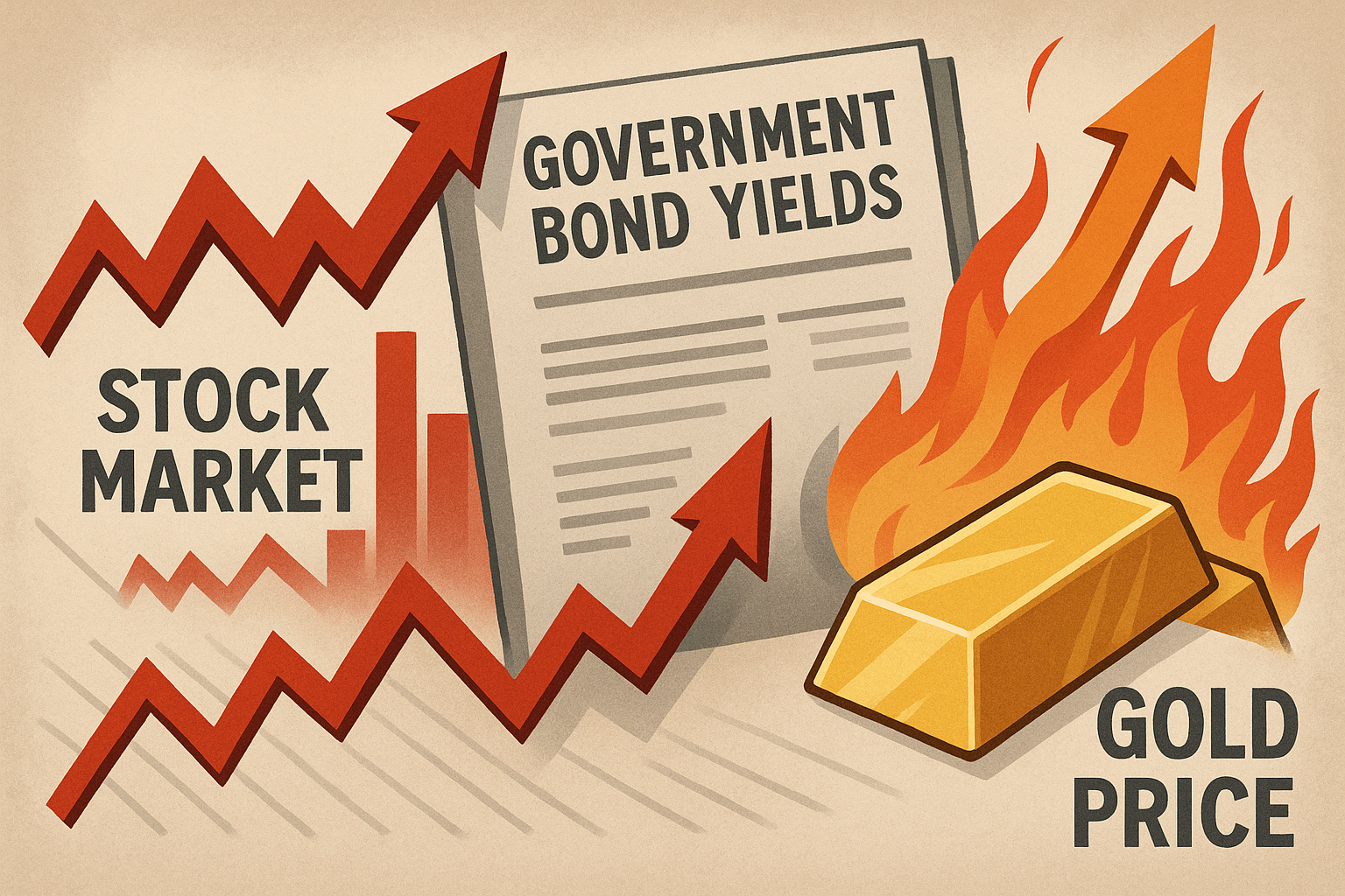 국채 금리 폭등, 증시는 흔들리고 금값은 치솟는다