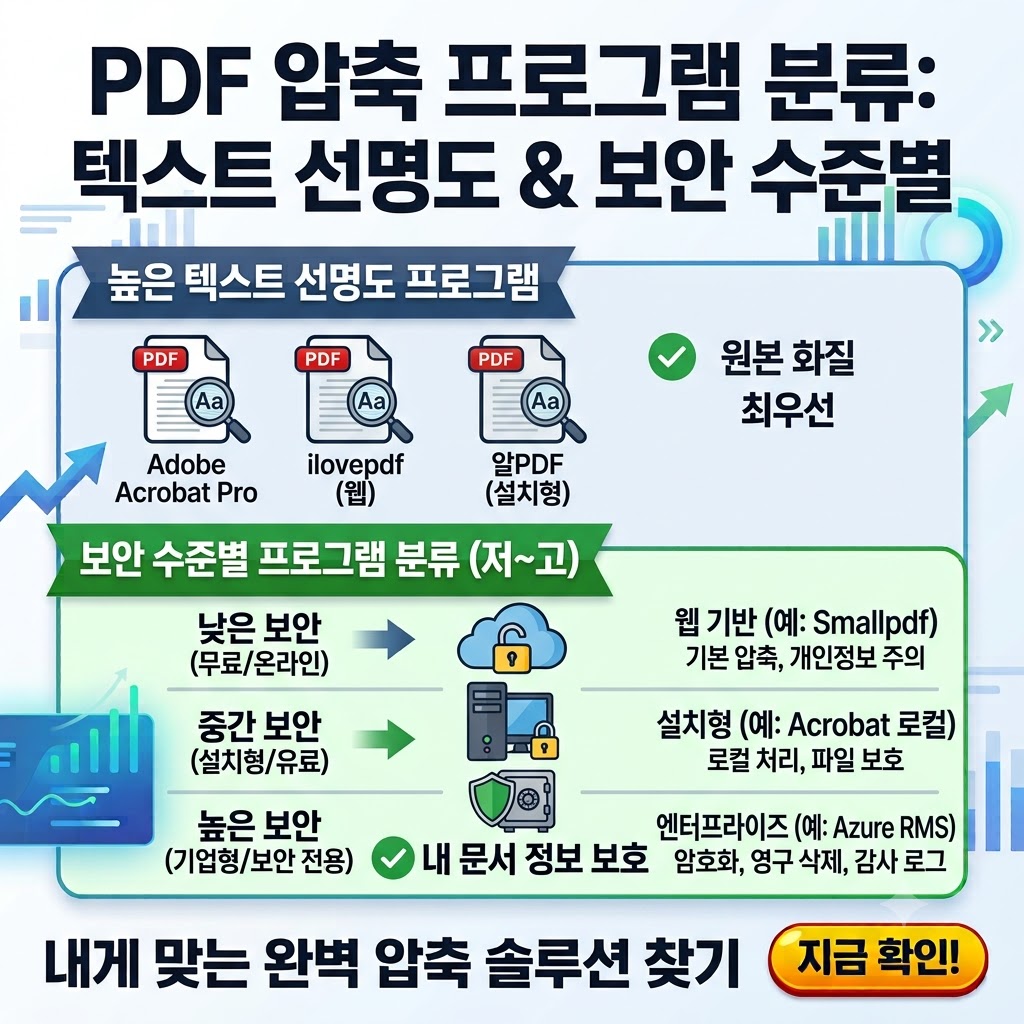 PDF 용량 줄이기 도구별 압축률 및 화질 보존 결과 비교표