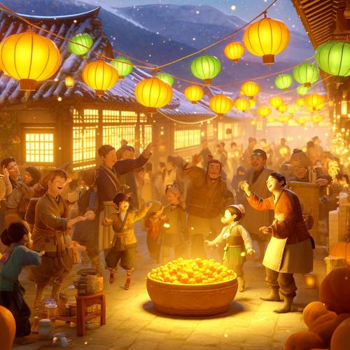 마을의 축제와 호박엿의 전설