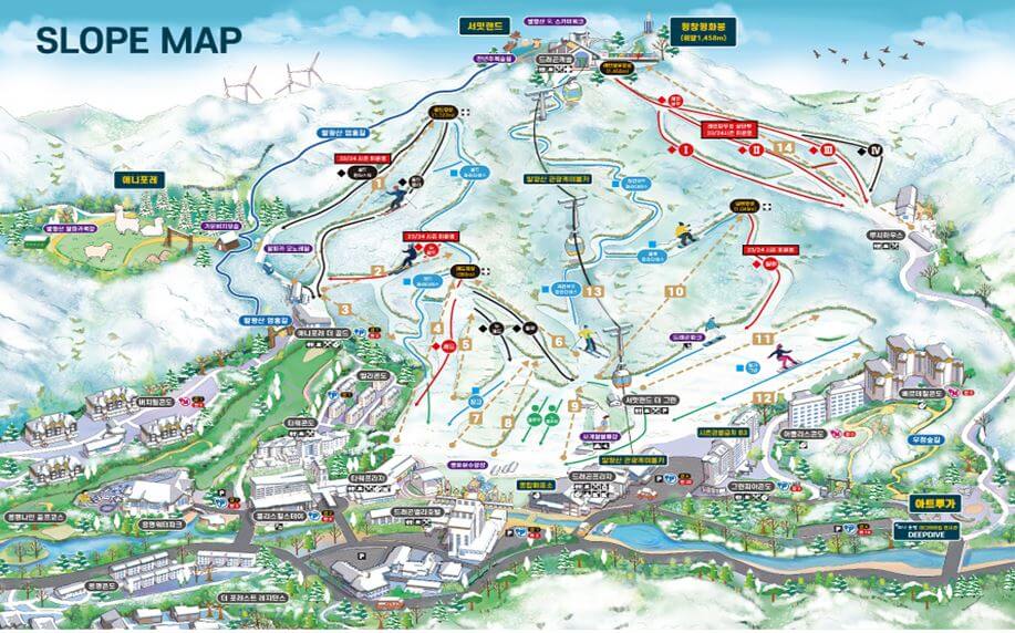 용평스키장 슬로프맵