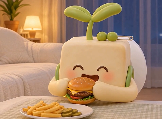 야식을 먹고 있는 모습