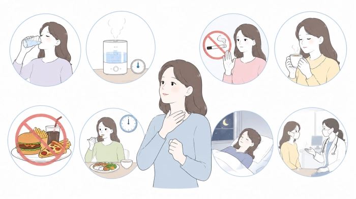 목이 간질간질하고 마른기침이 납니다