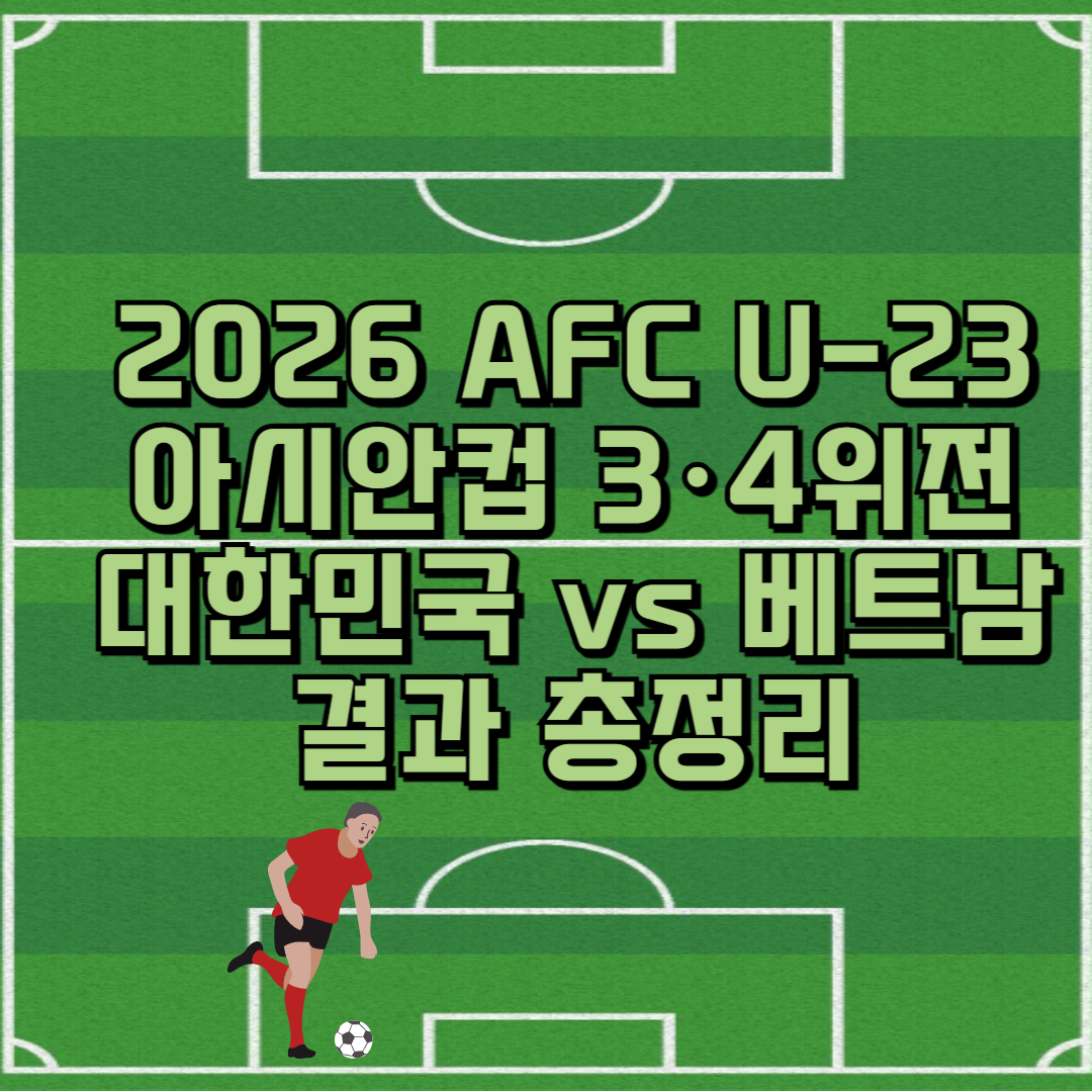 2026 AFC U-23 아시안컵 3&middot;4위전 대한민국 vs 베트남 결과 총정리 썸네일