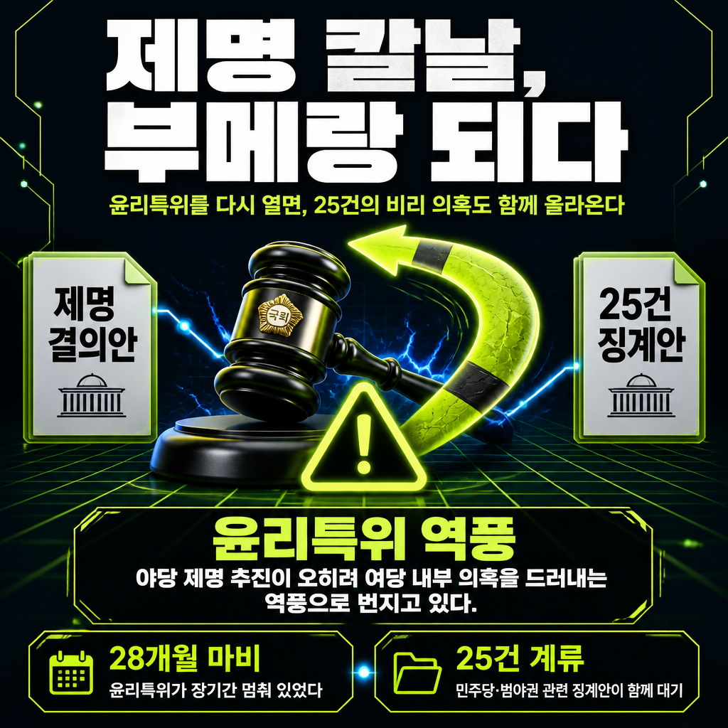 제명 칼날, 부메랑 되다