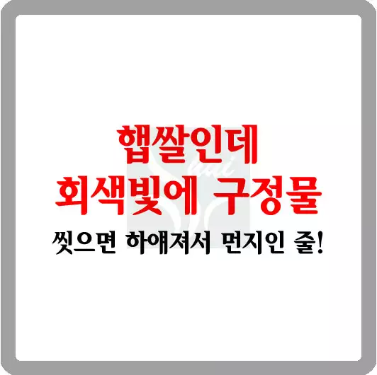 회색쌀 구정물