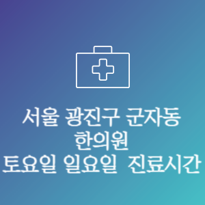 서울 광진구 군자동 한의원 주말 토요일 일요일 문여는 병원 진료시간