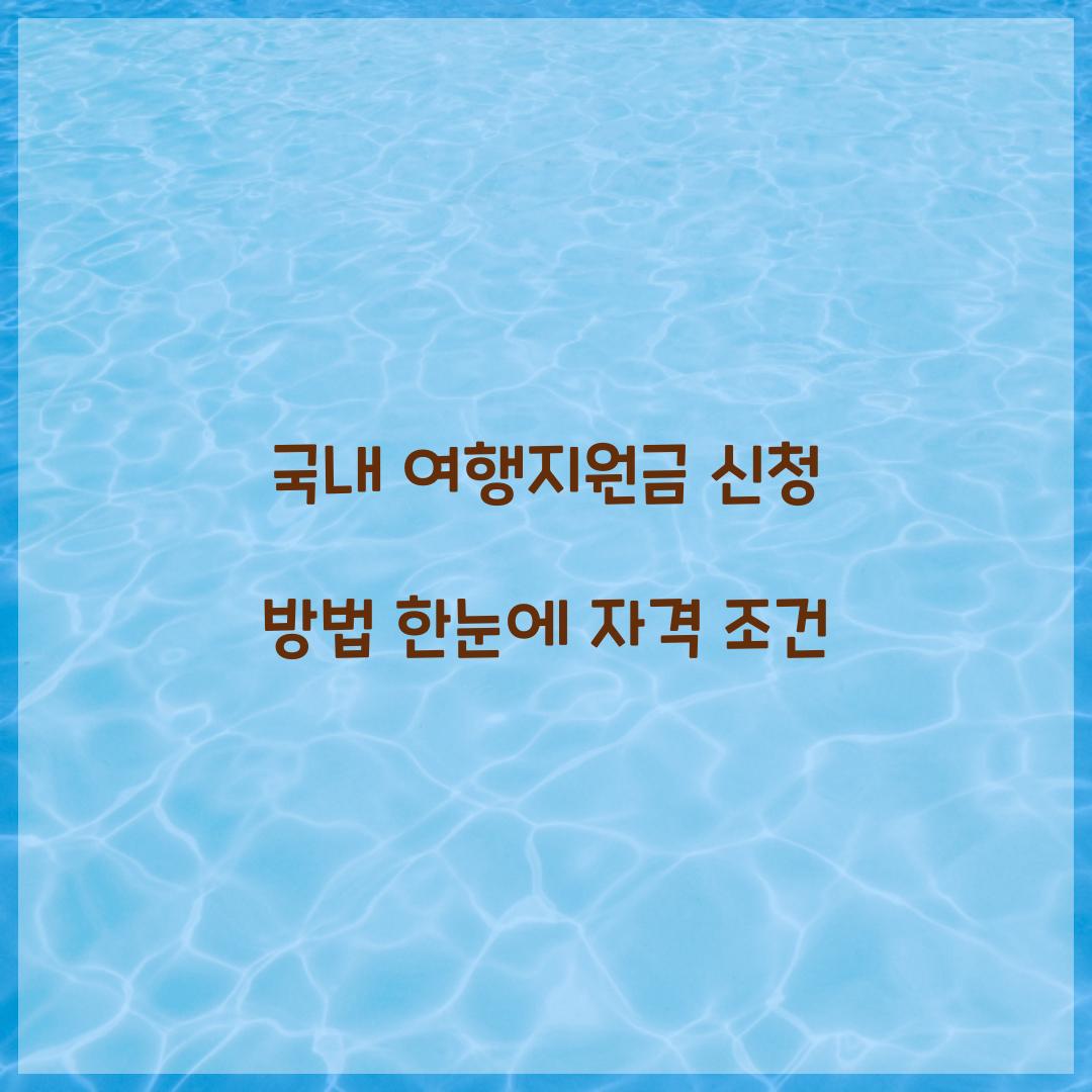 국내 여행지원금 신청