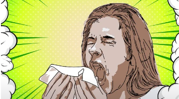 사레 걸린 모습