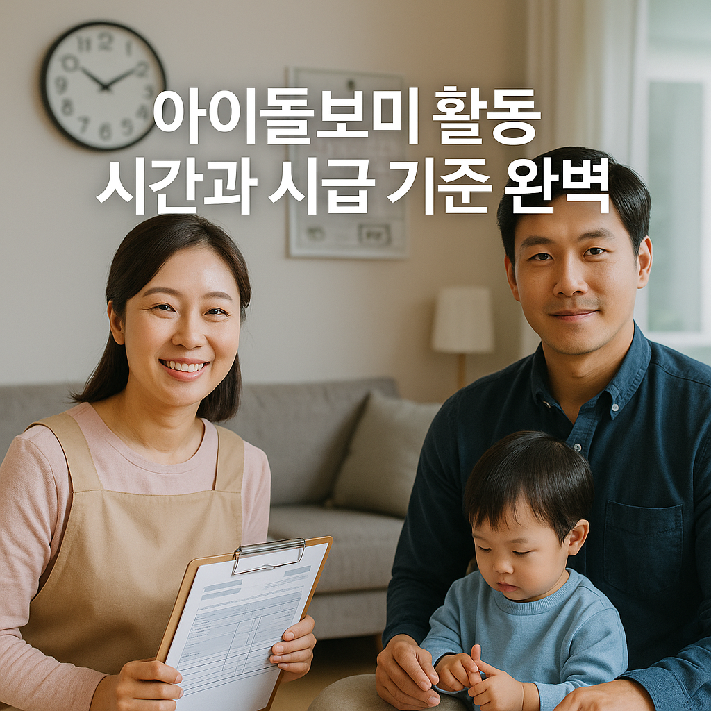아이돌보미 활동 시간과 시급 기준 완벽 정리
