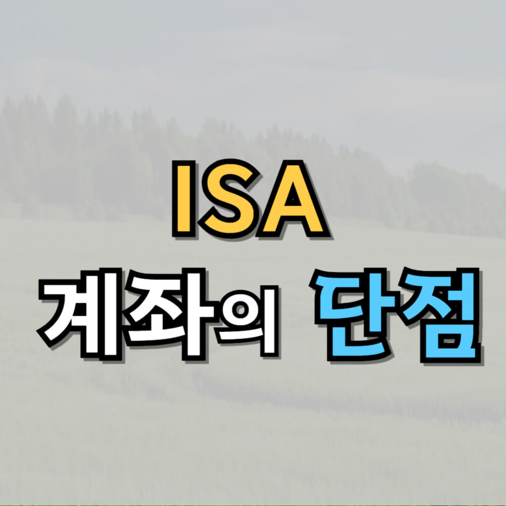 ISA 계좌의 단점