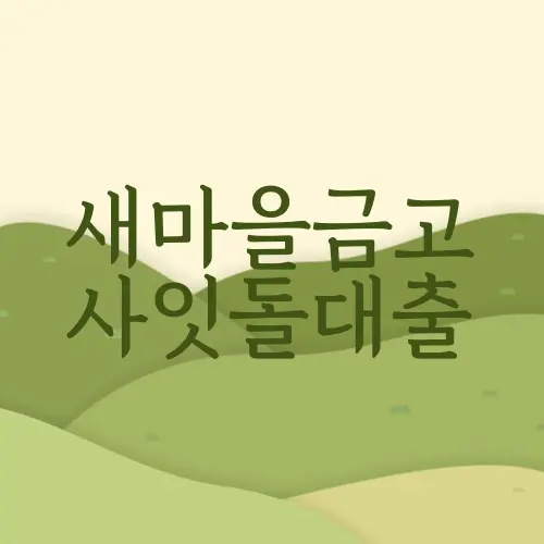새마을금고 사잇돌대출