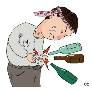 술과 장 건강, 설사와 복통의 원인 이미지