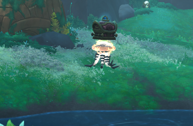 기특하게도 상자를 가져옵니다.