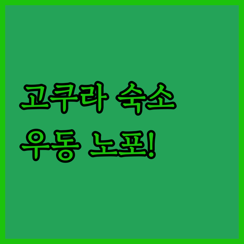 고쿠라 탄가 역 주변 숙소 추천 리스..