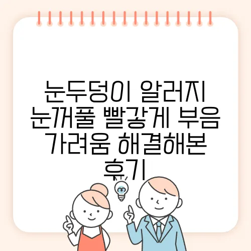 눈두덩이 알러지 눈꺼풀 빨갛게 부음 가려움 해결해본 후기