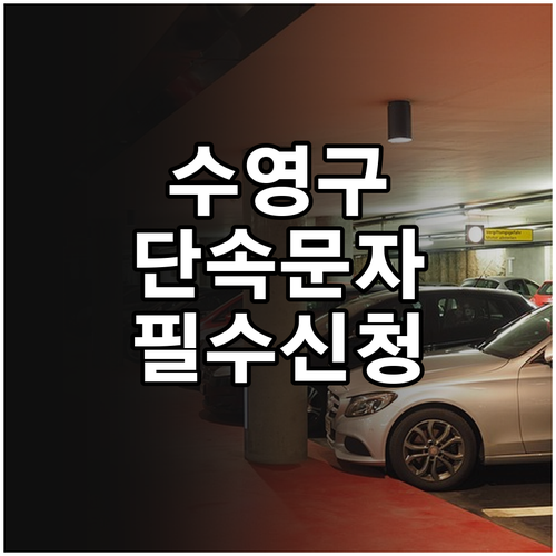 부산 수영구 주정차 단속 알림 서비스..