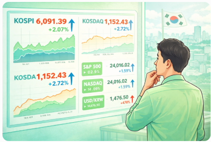 코스피 6090선 돌파 뒤 지금 추격하지 않아도 되는 이유 &ndash; 4월 16일 한국&middot;미국 증시 흐름과 오늘 판단 기준