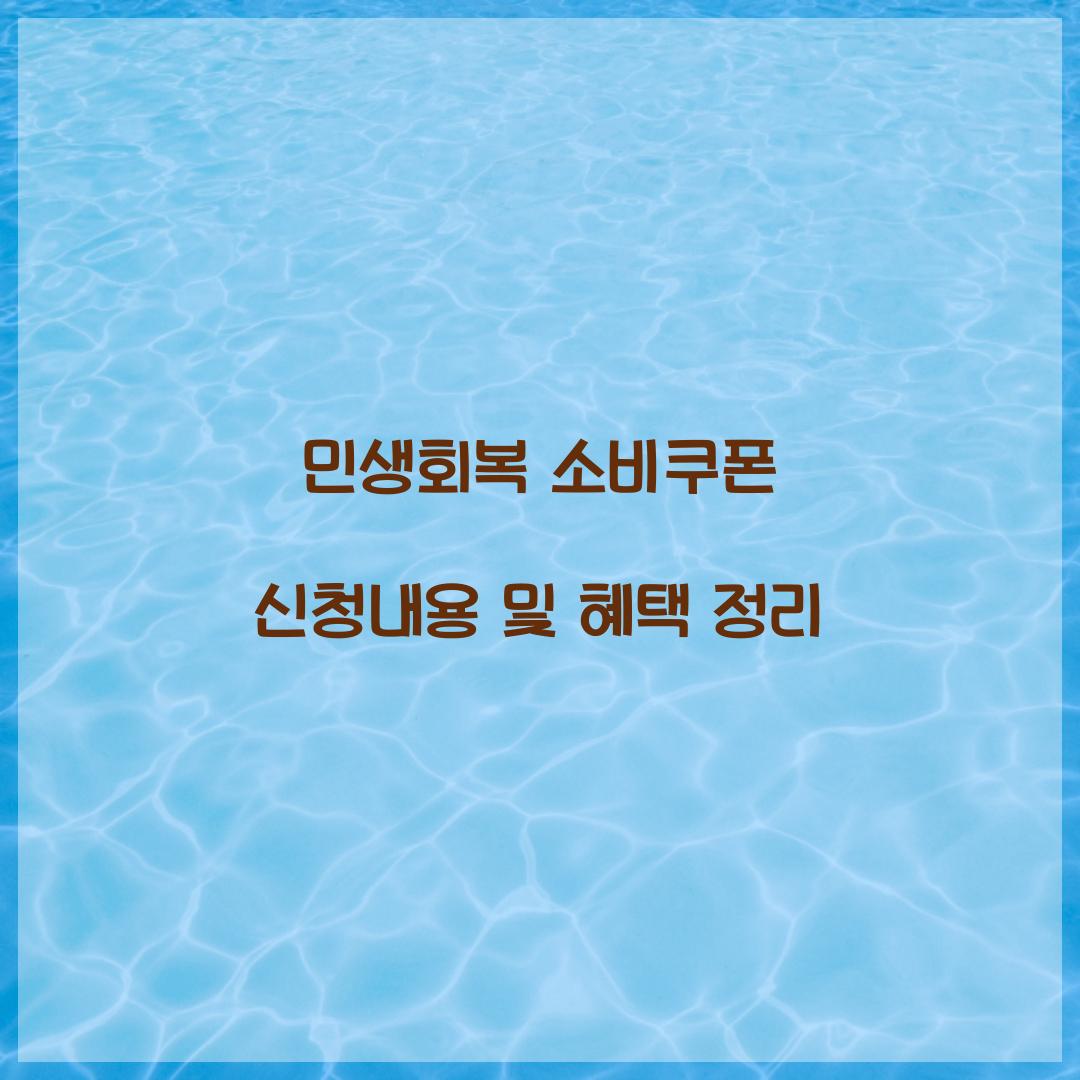 민생회복 소비쿠폰 신청내용