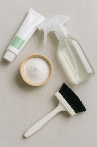 화장실 곰팡이 제거 물품들