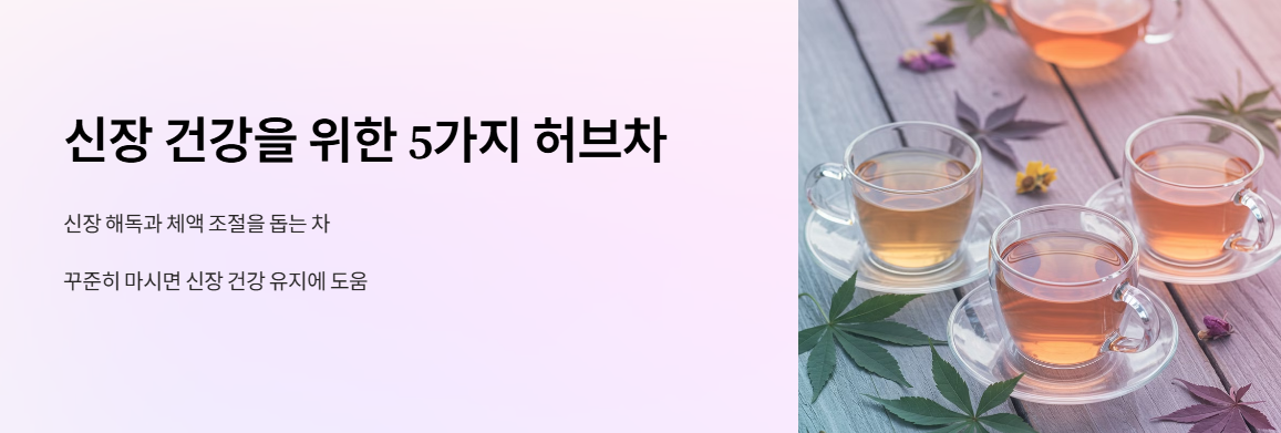 신장 건강에 좋은 허브차 5가지 추천