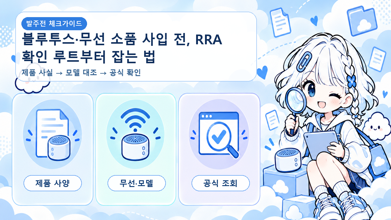 블루투스&middot;무선 소품 사입 전, RRA 확인 루트부터 잡는 법 대표 이미지