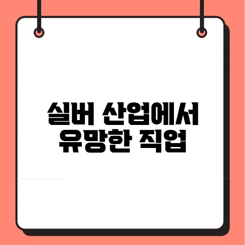 실버 산업에서 유망한 직업