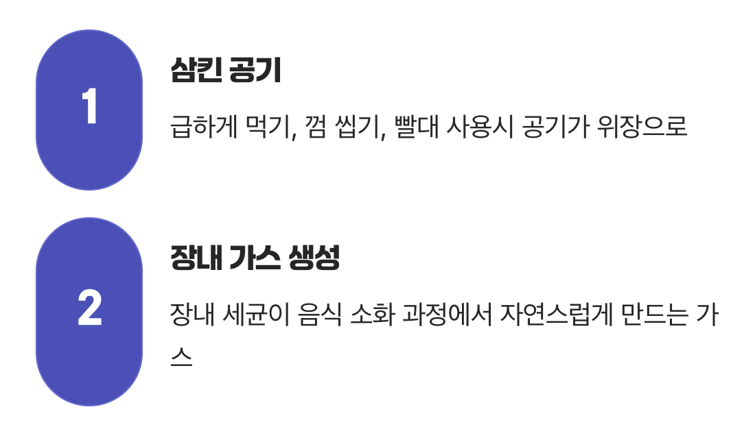 범인은 둘, '삼킨 공기'와 '만들어진 가스'