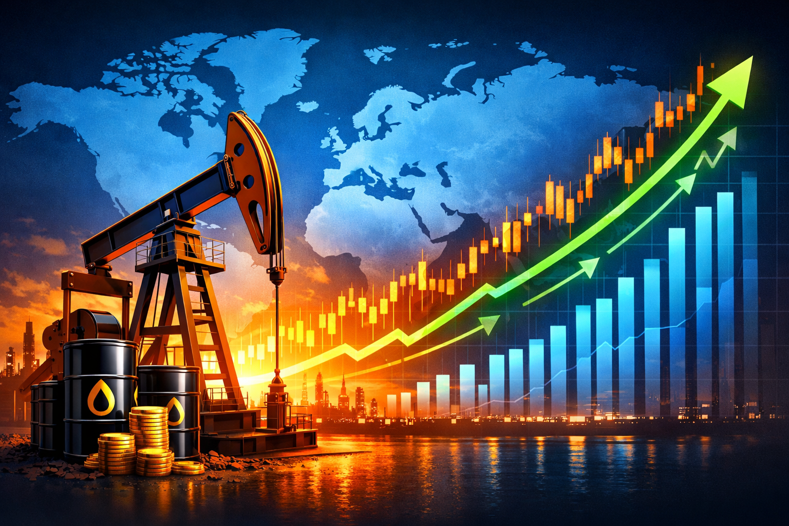 원유 ETF 투자와 에너지 시장 상승 이미지