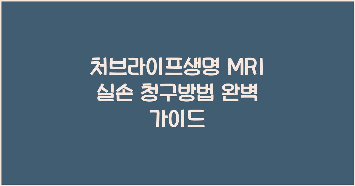 처브라이프생명 MRI 실손 청구방법