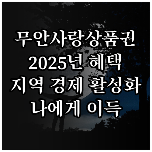 2025 무안사랑상품권: 지역 경제를..