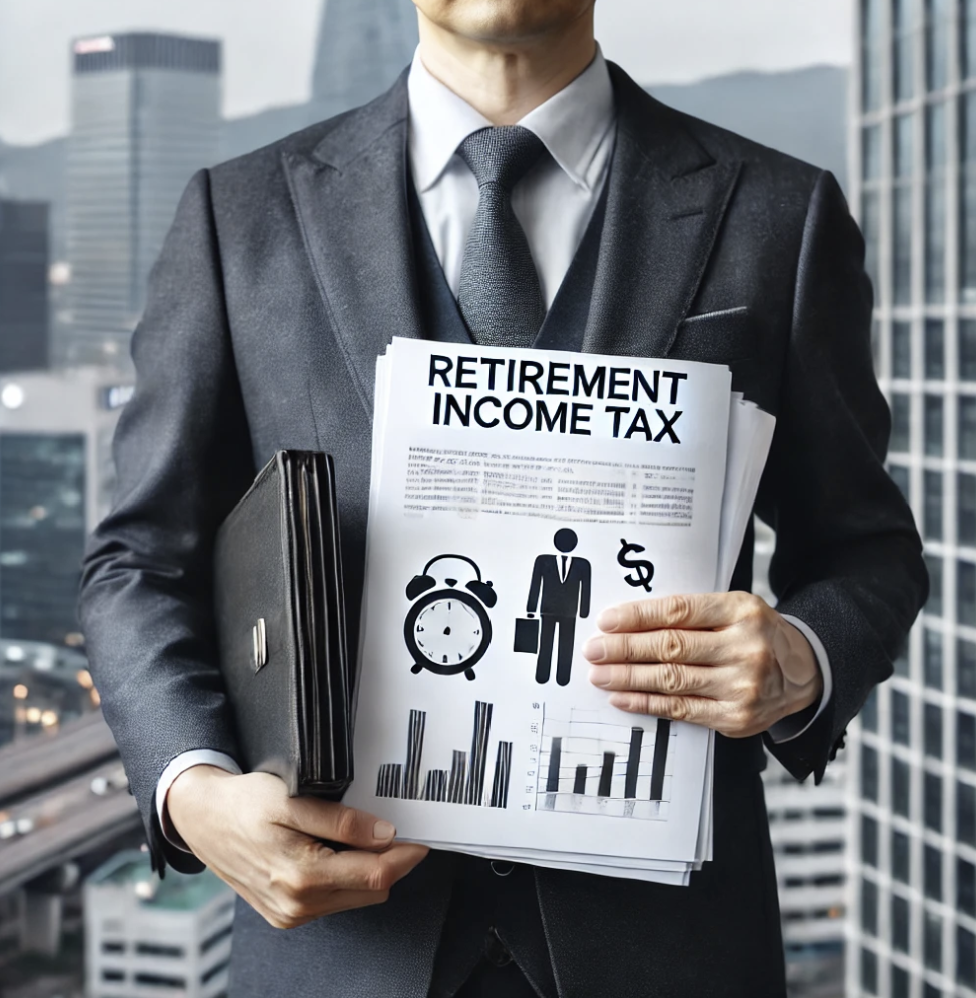 퇴직소득세 관련 문서를 든 직장인