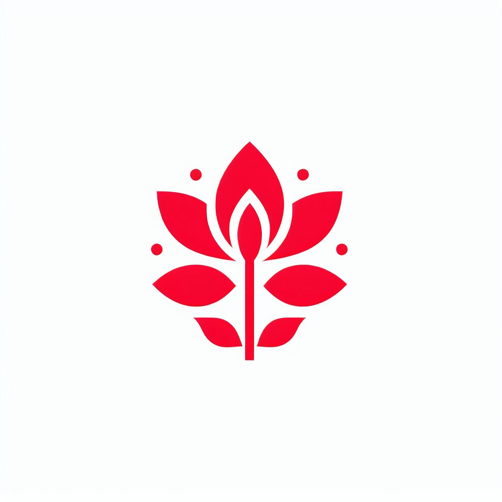 빨간색 맨드라미 꽃 로고 2