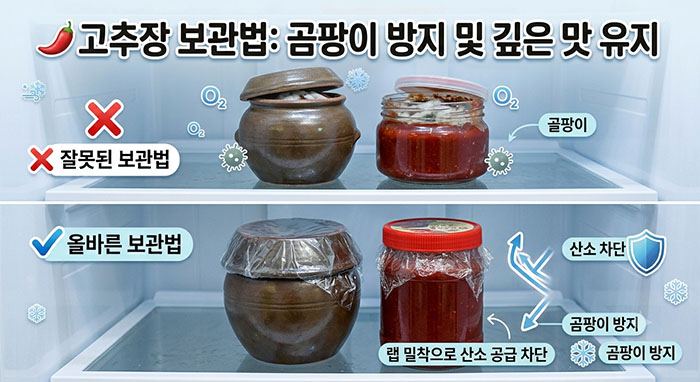 고추장 보관법: 곰팡이 방지 및 깊은 맛 유지