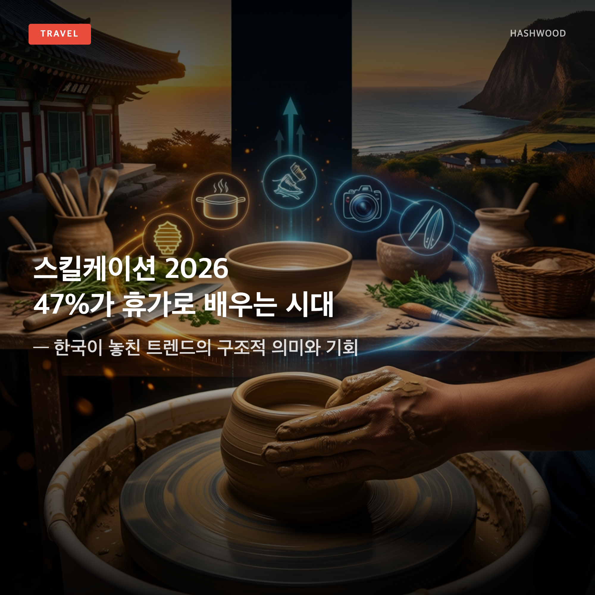 그림: 스킬케이션 2026 47%가 휴가로 배우는 시대 — — 한국이 놓친 트렌드의 구조적 의미와 기회