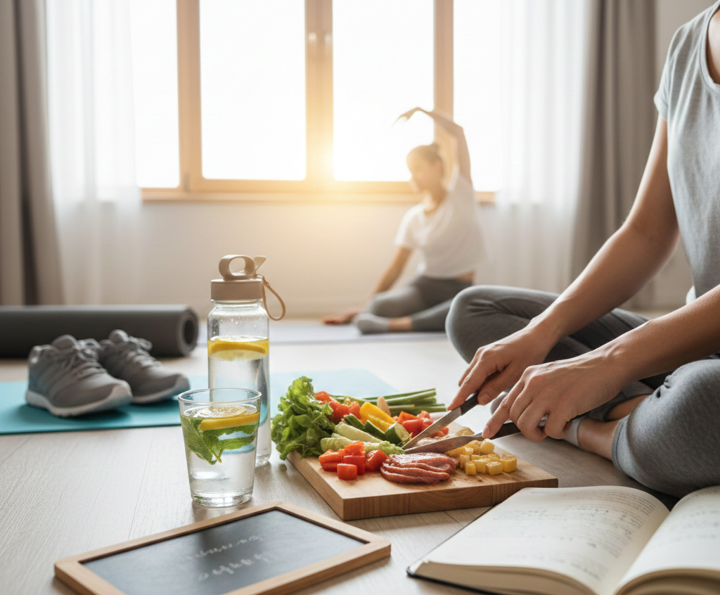 체중 감량보다 중요한 건강한 몸을 위한 일상 습관 포스터