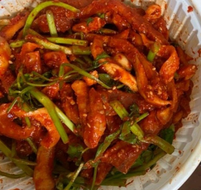 6시내고향 서울수유시장 홍어회 가오리무침 방금 무쳐낸 모습