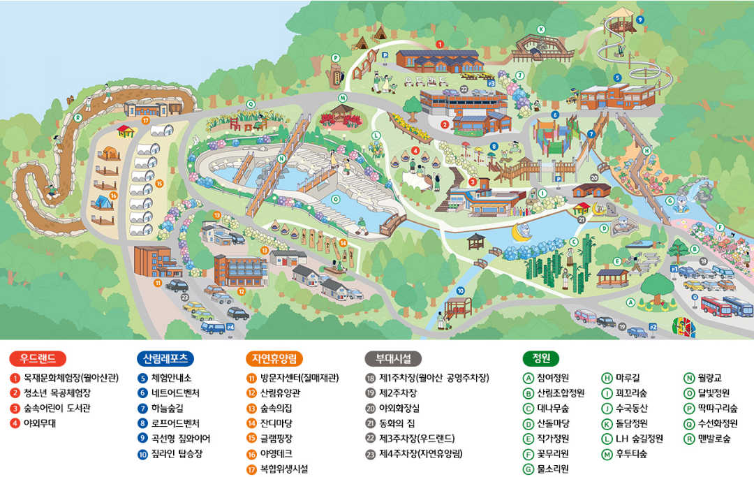 월아산 안내도