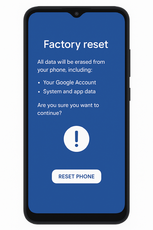 안드로이드폰 초기화 가이드에 관한 사진