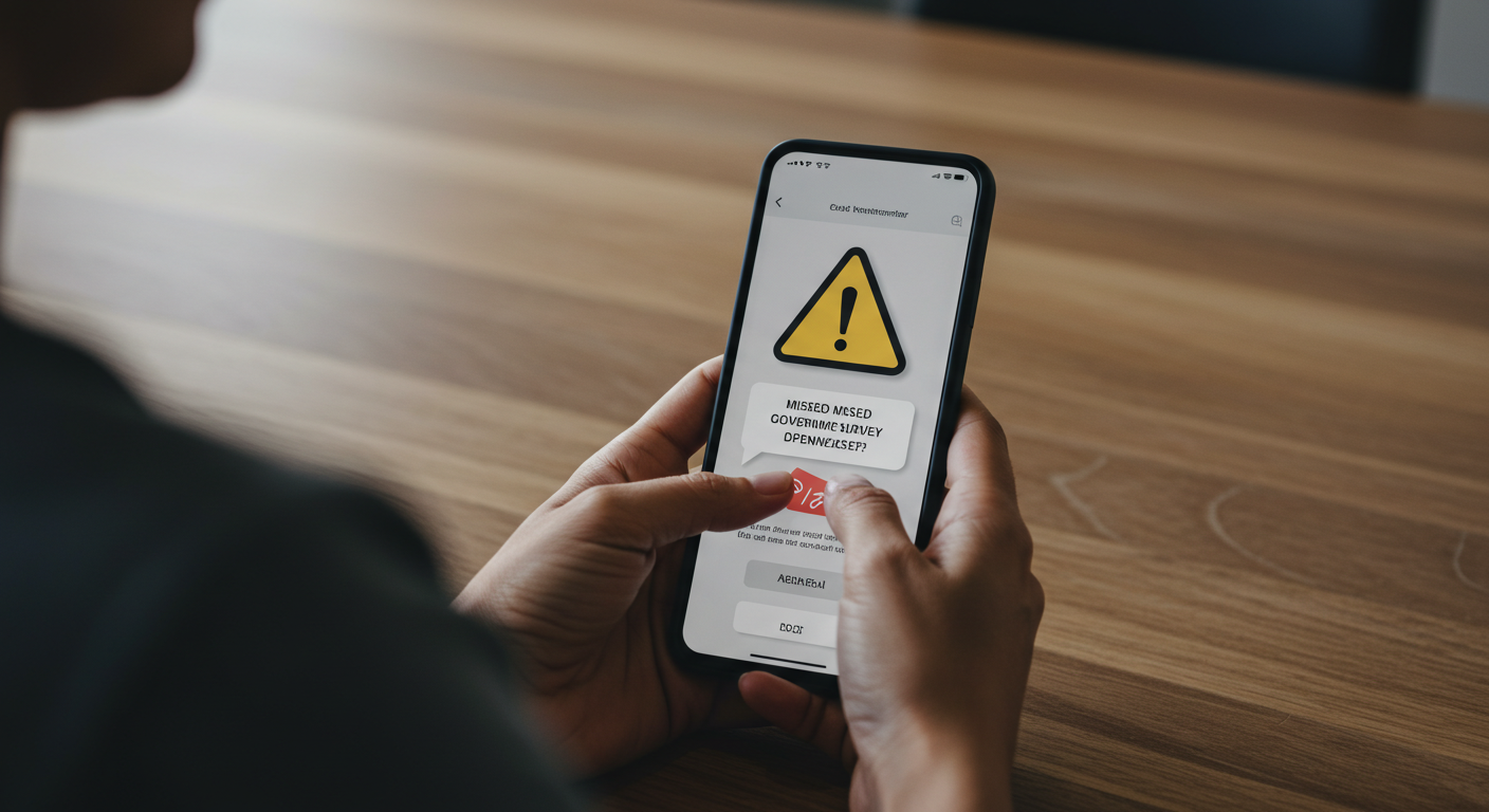 주민등록 사실조사 응답하지 않아 과태료가 부과되는 상황을 표현한 이미지